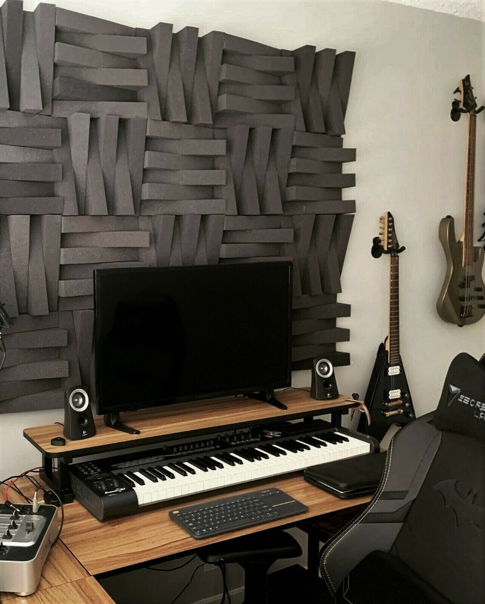 images Acoustic Stylish Interlocked Wedge Tiles