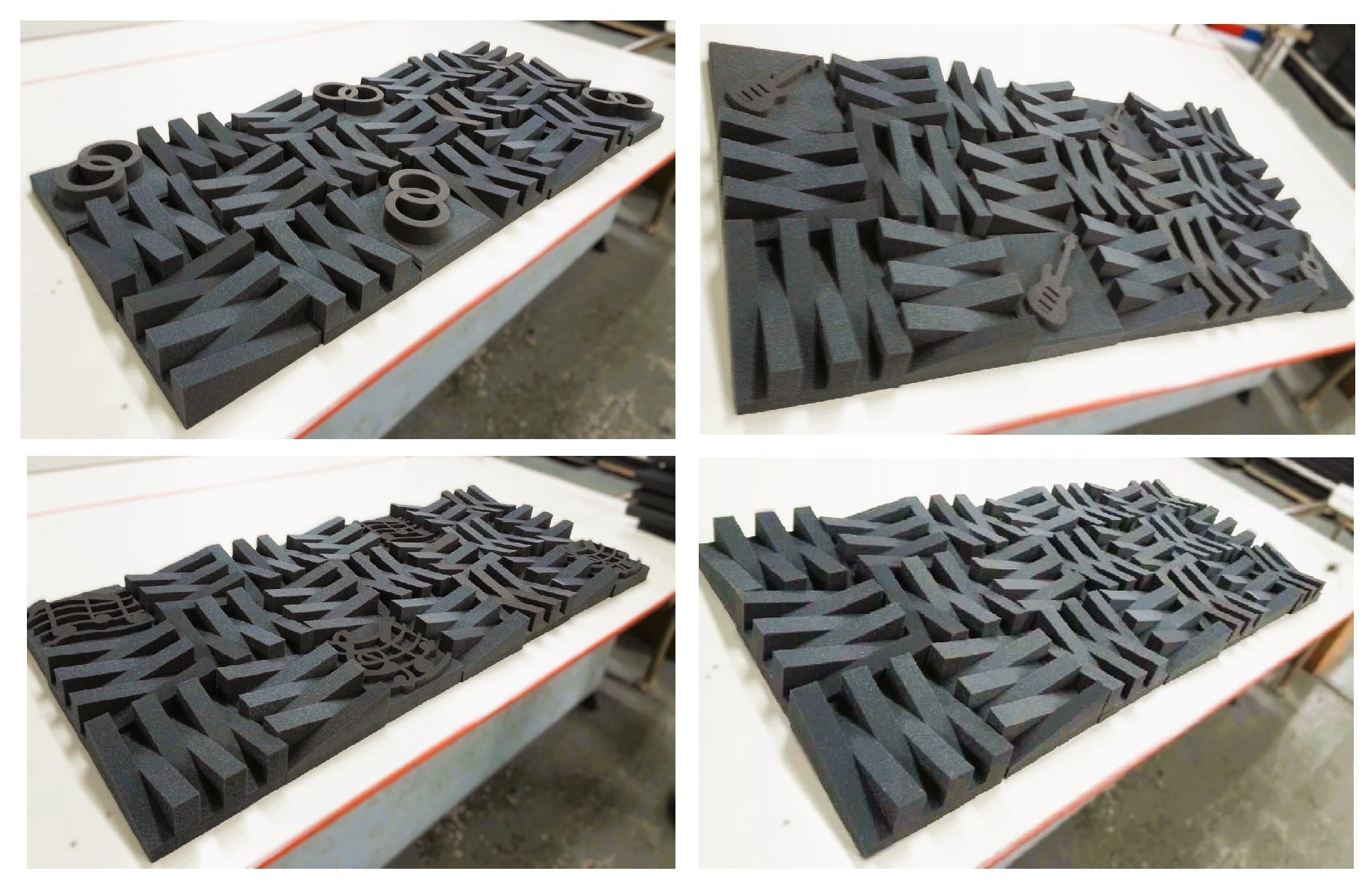 images Acoustic Stylish Interlocked Wedge Tiles