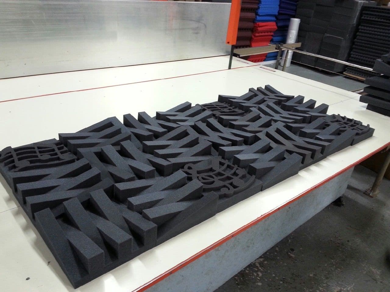 images Acoustic Stylish Interlocked Wedge Tiles